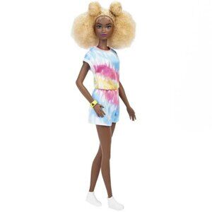 Barbie Fashionistas Doll #180, Tall with Blonde Afro in Tie-dye Romper
